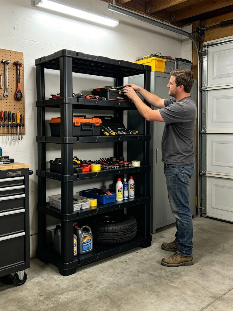 Home Gym Organization - 4 & 5 Tier Plastic Storage