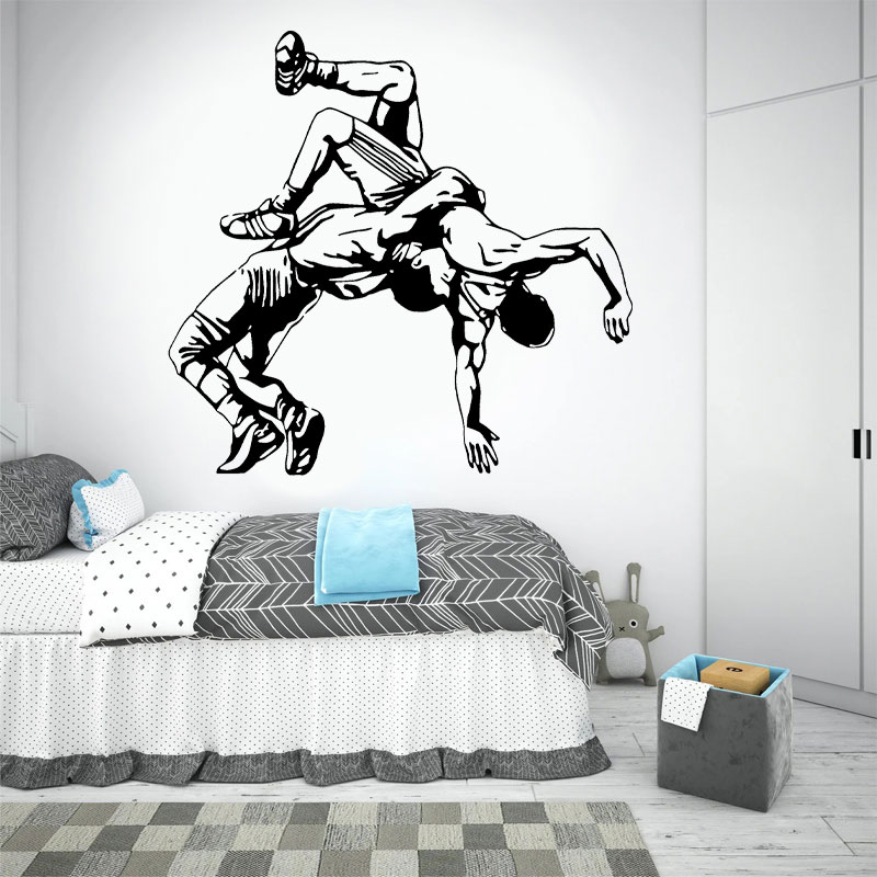 Home Gym Aesthetic - Wrestling Throw Wall Decals Vinyl Wrestler