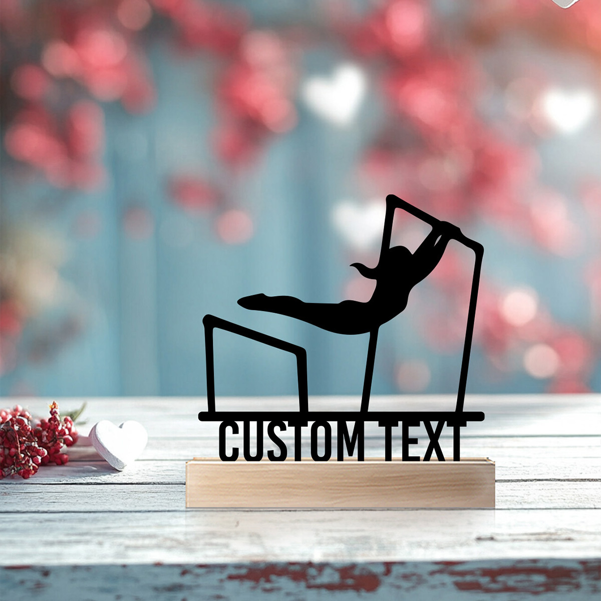 Home Gym Minimalist - Custom Text Engraved Gymnast Metal Statue,
