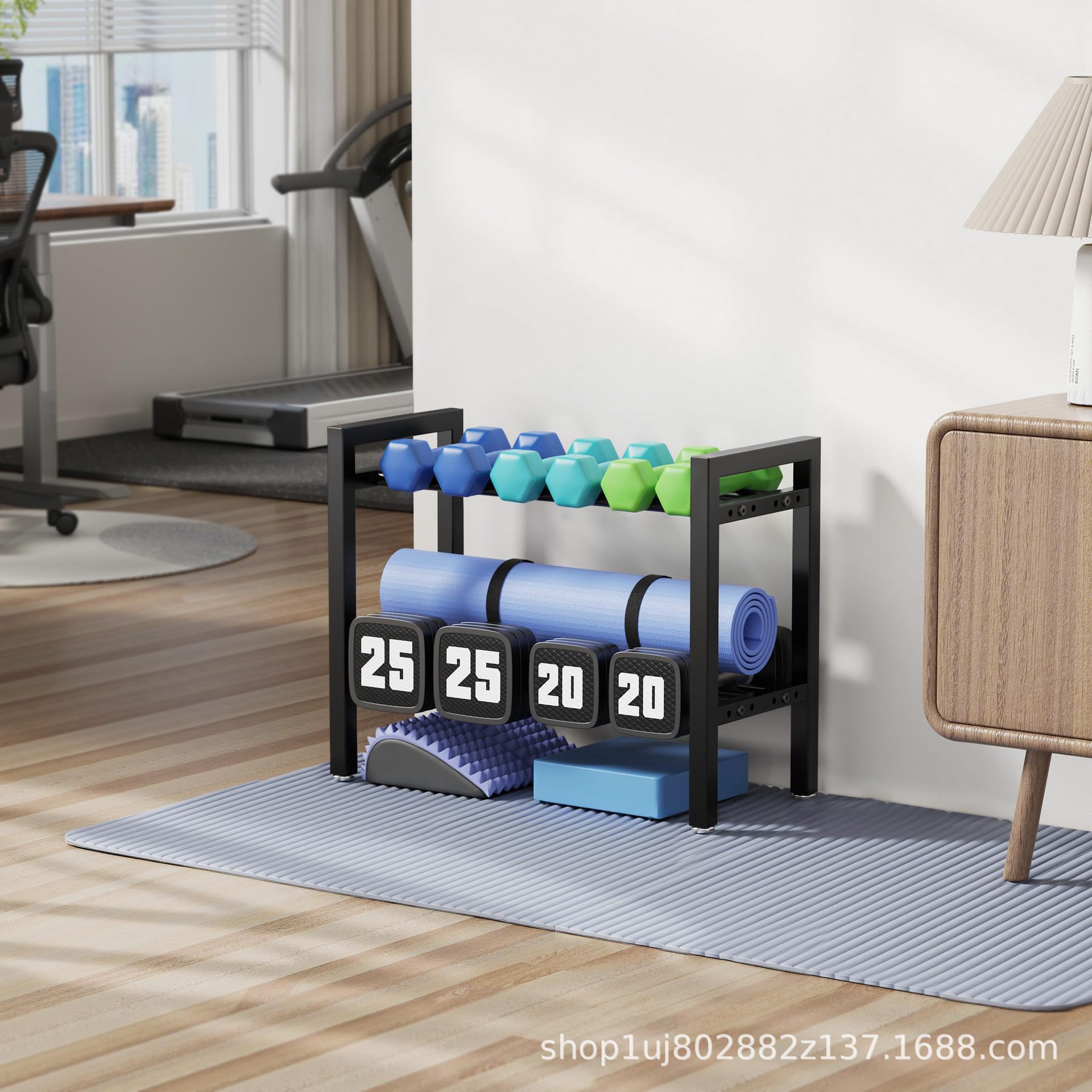 Home Gym Organization - Adjustable Metal Dumbbell Rack, Home Gym
