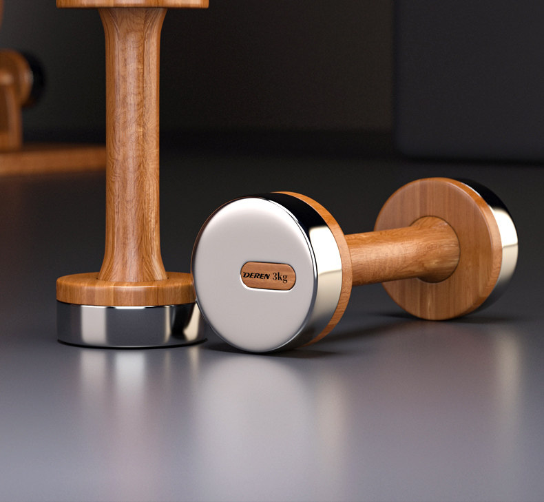 Home Gym No Equipment - Wood & Steel Adjustable Dumbbell Set