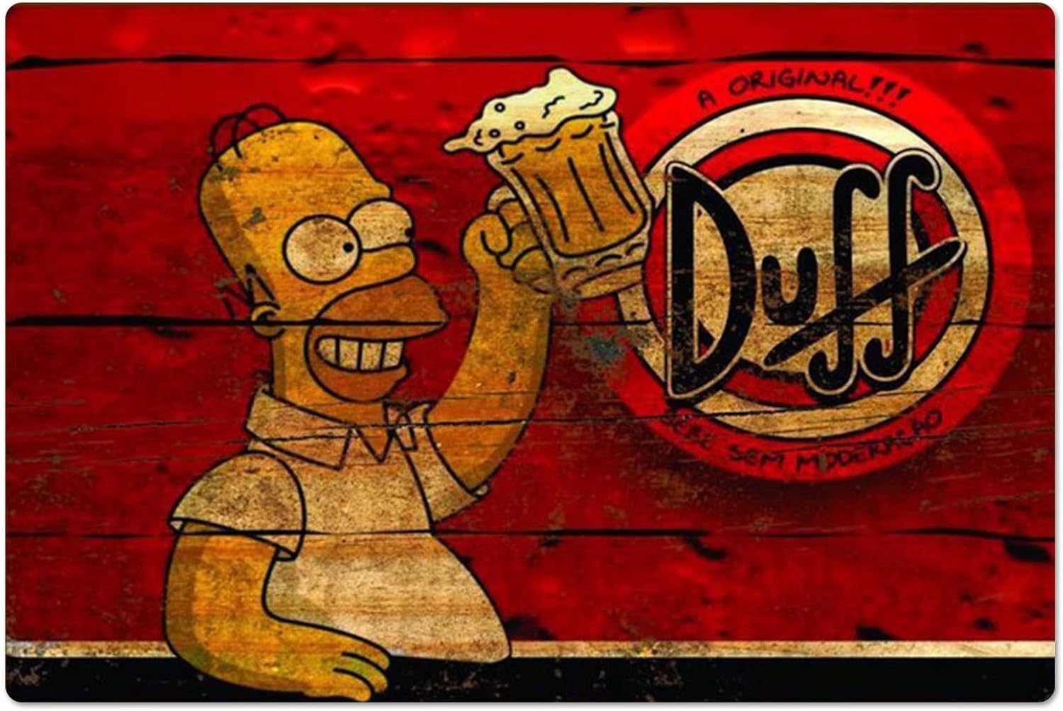 Home Gym Aesthetic - Retro Metal Poster Homer Duff Beer