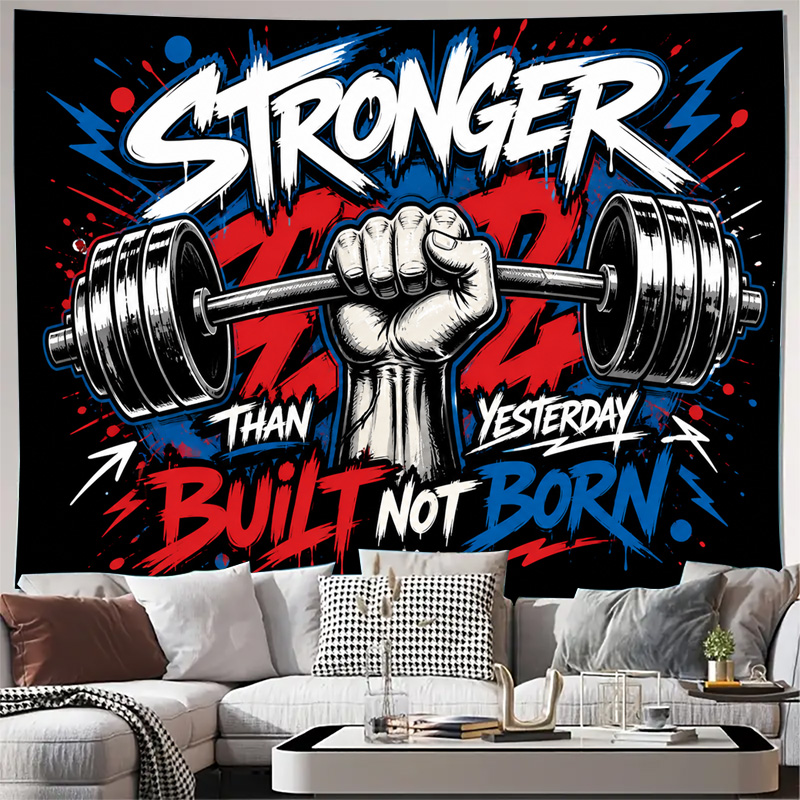 Home Gym Decor - Inspirational Gym Workout Motivational Tapestry Poster