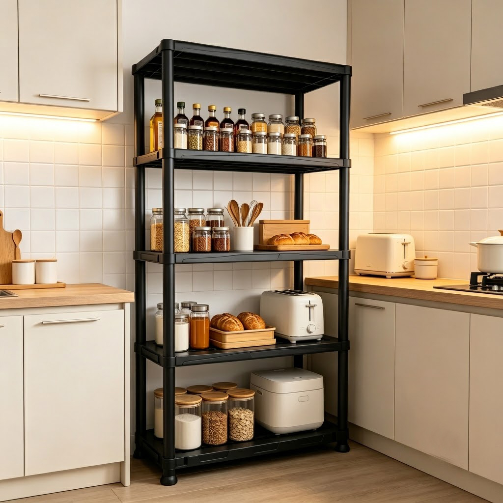 4 & 5 Tier Plastic Storage She - Home Gym Organization ulasan dan harga