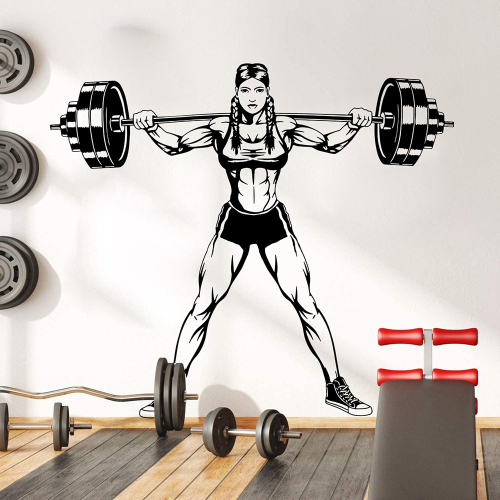 Large Gym Woman Dumbbells Wall - Home Gym Decor ulasan dan harga