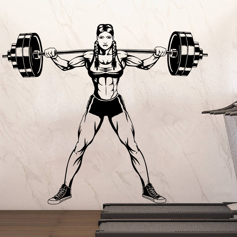 Large Gym Woman Dumbbells Wall - Home Gym Decor ulasan dan harga