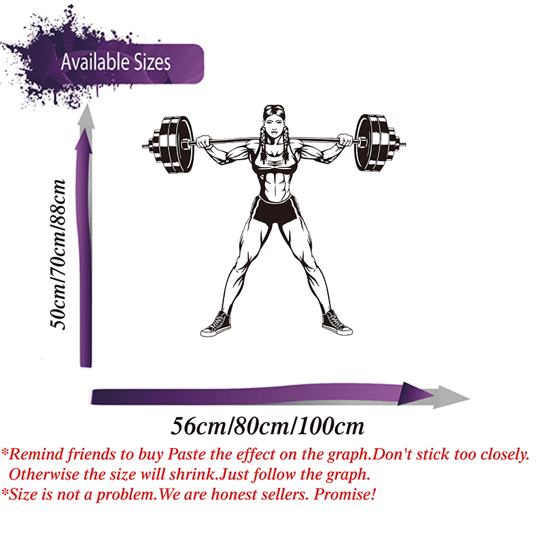 Large Gym Woman Dumbbells Wall - Home Gym Decor ulasan dan harga