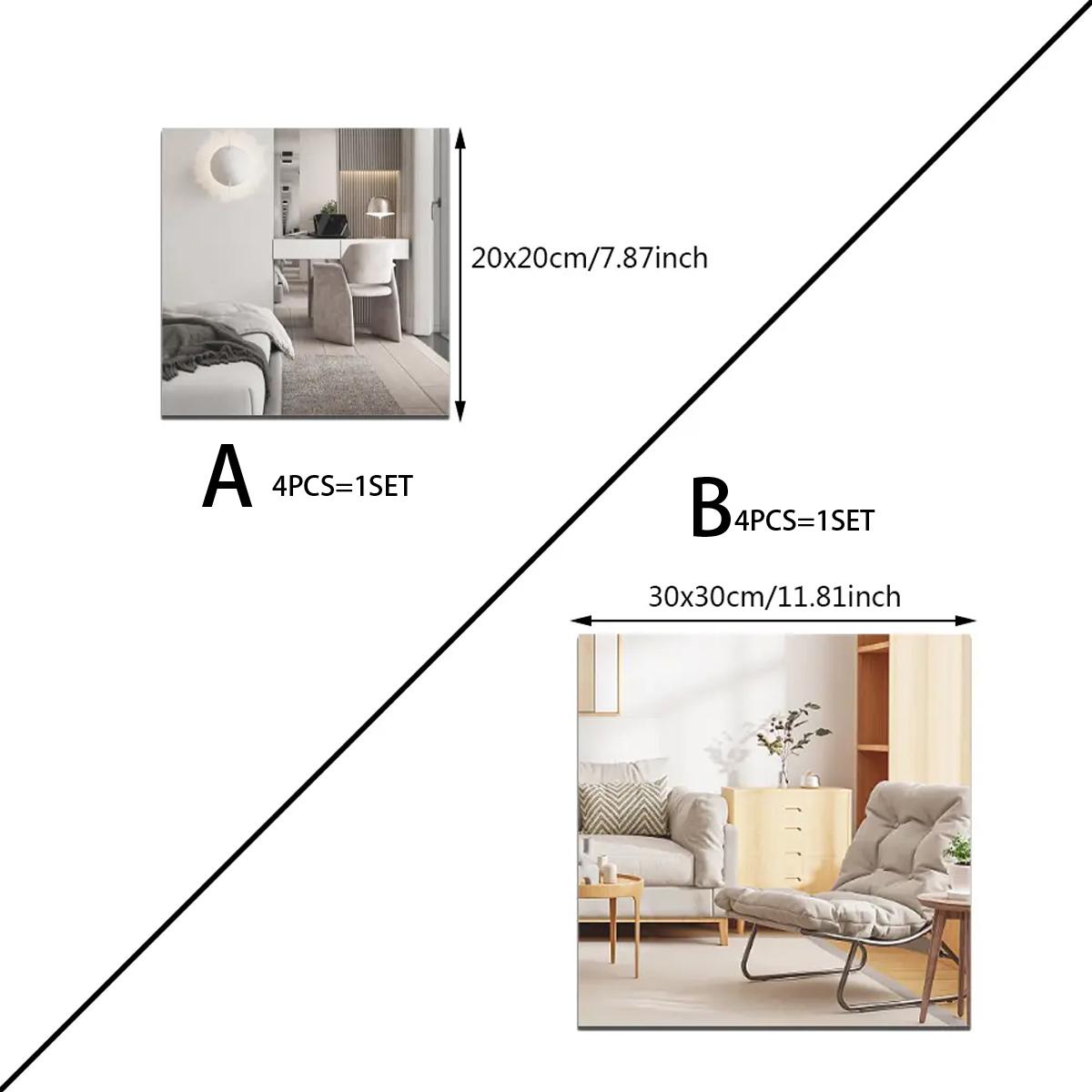 4Pcs Acrylic Mirror Wall Stick - Home Gym Aesthetic ulasan dan harga