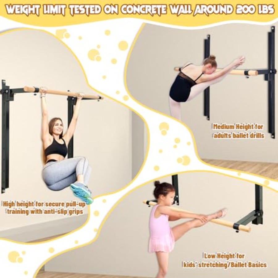 Wall Mounted Ballet Barre 4ft  - Home Gym Wall Mounted ulasan dan harga