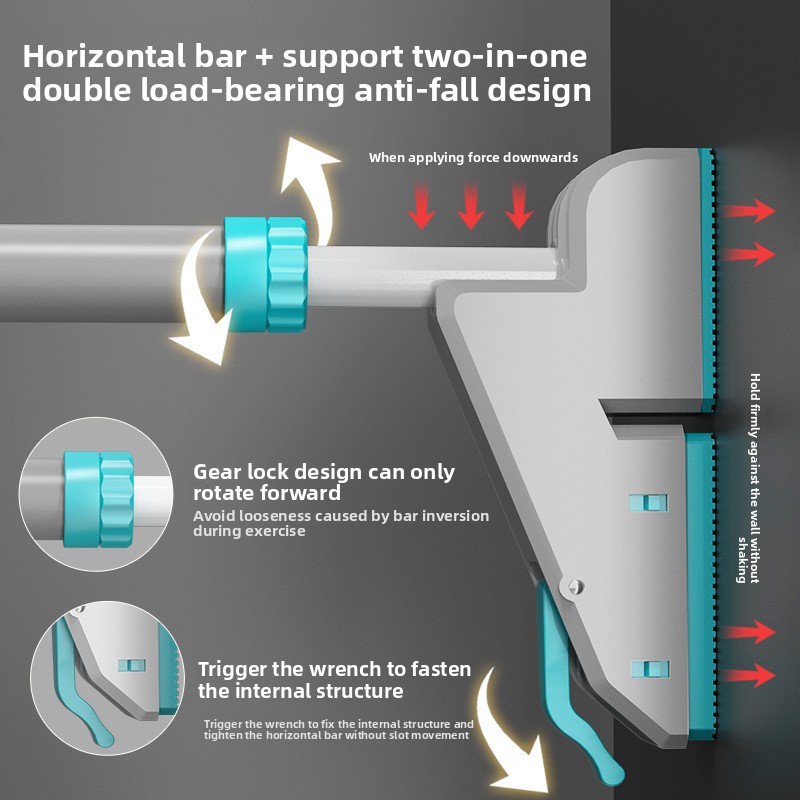 No-Drill Door Frame Pull up Ba - Home Gym Wall Mounted ulasan dan harga