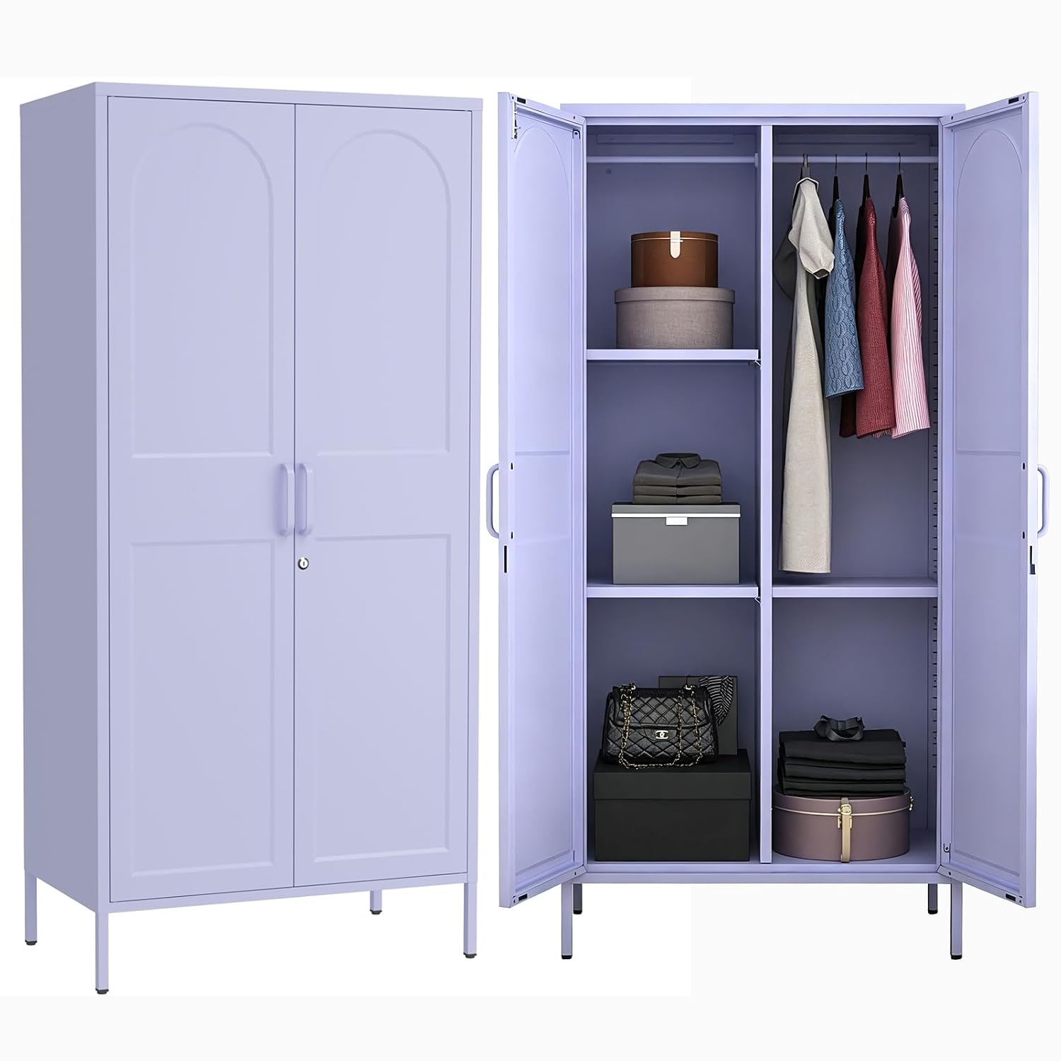 Lockable Metal Wardrobe, 67 In - Home Gym Minimalist ulasan dan harga