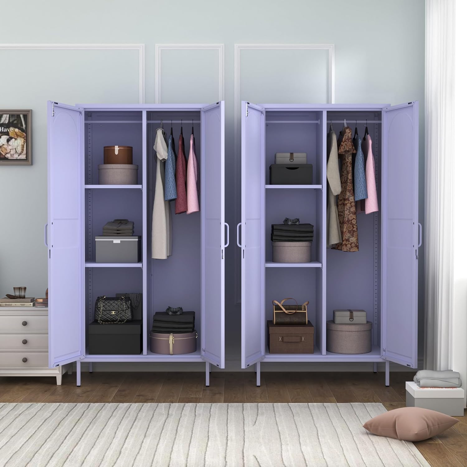 Lockable Metal Wardrobe, 67 In - Home Gym Minimalist ulasan dan harga