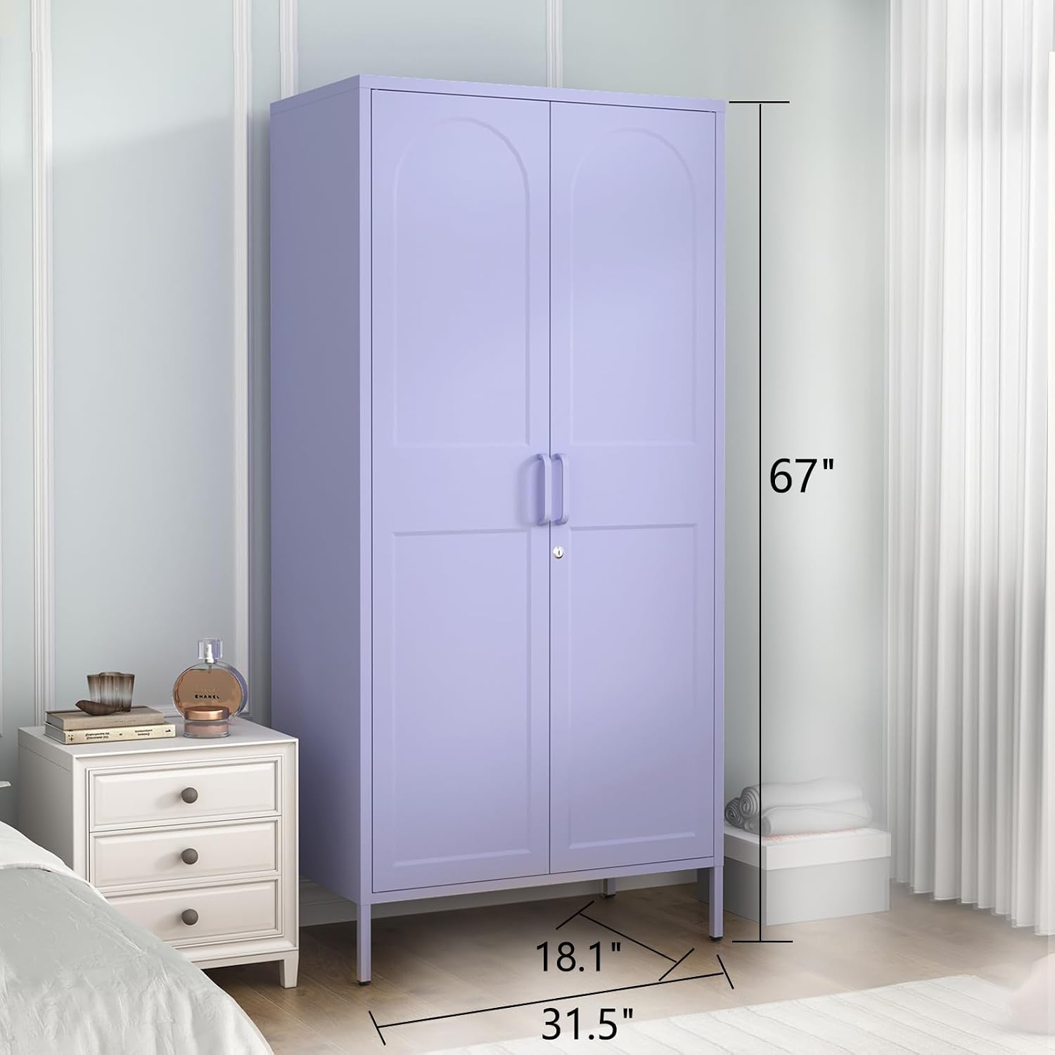 Lockable Metal Wardrobe, 67 In - Home Gym Minimalist ulasan dan harga