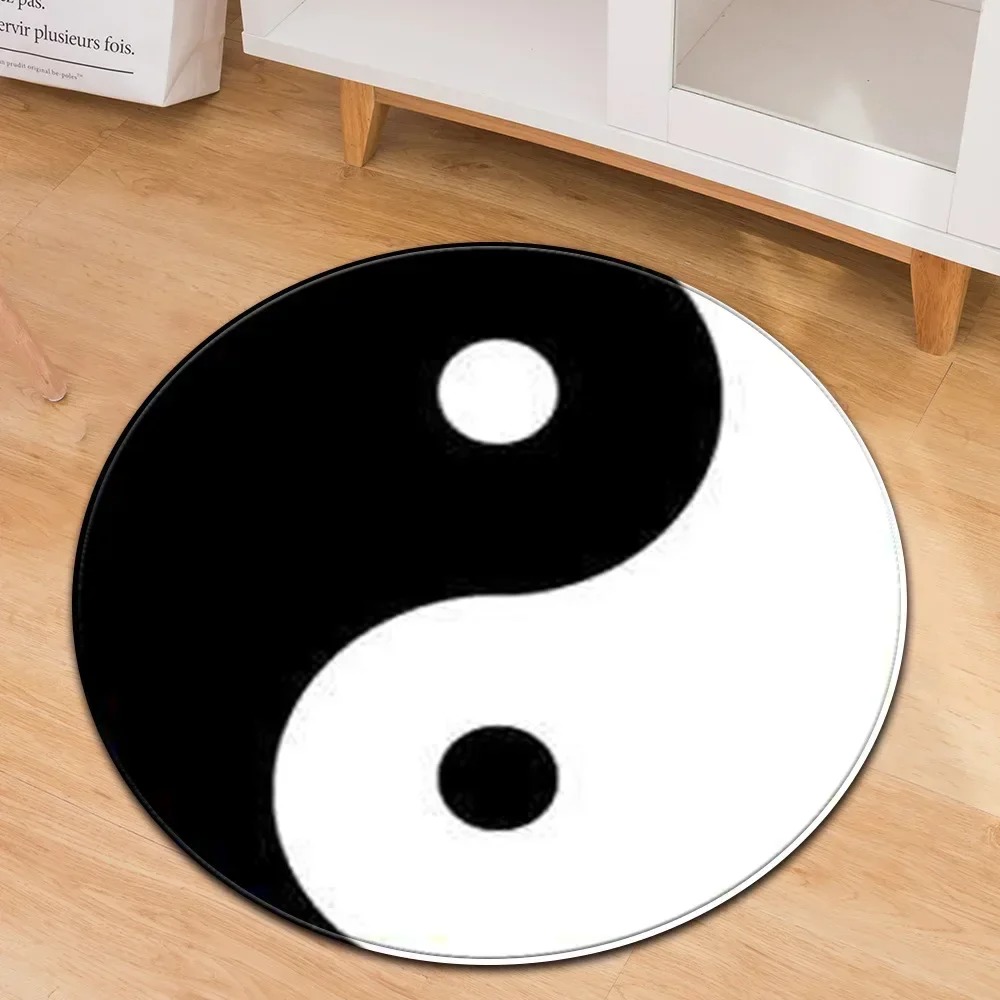 Yin Yang Taiji Round Rug Flowe - Home Gym Aesthetic ulasan dan harga