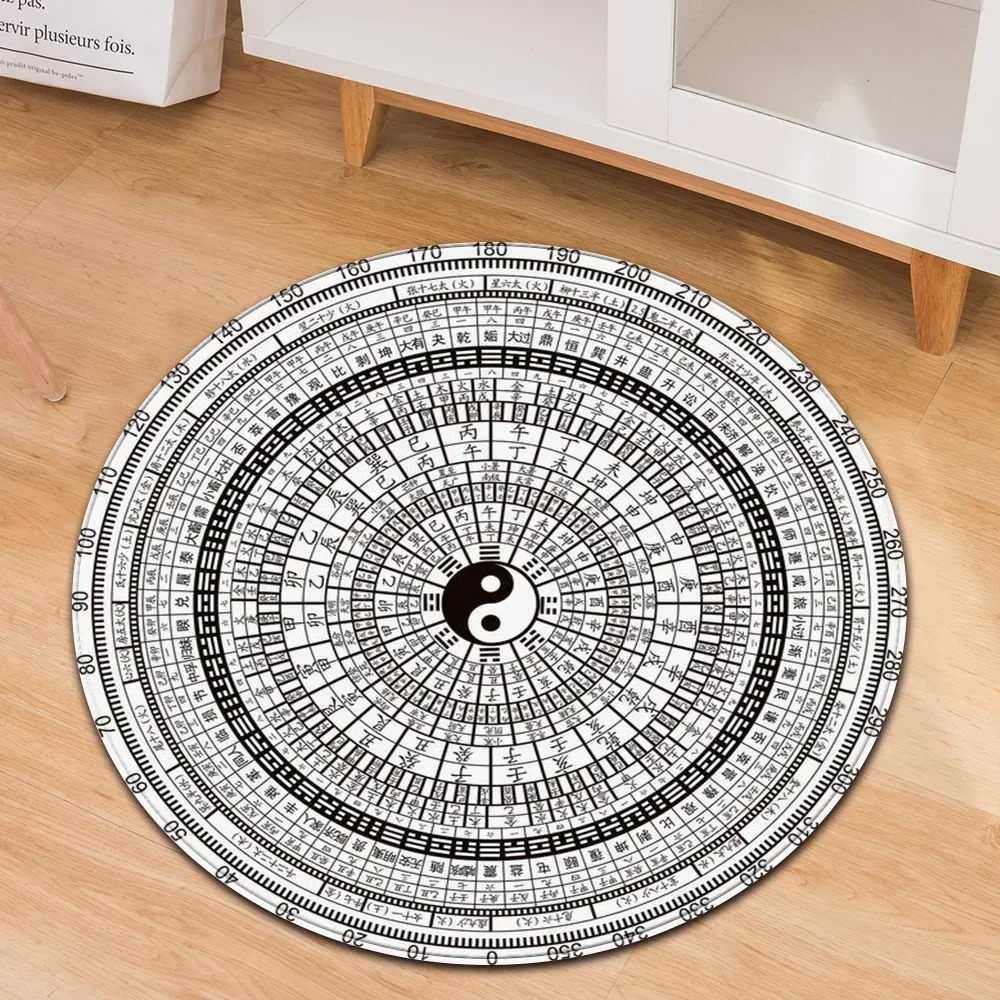 Yin Yang Taiji Round Rug Flowe - Home Gym Aesthetic ulasan dan harga