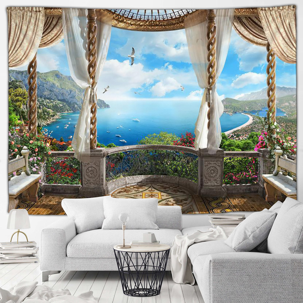 Italy Seaside Town Landscape T - Home Gym Decor ulasan dan harga