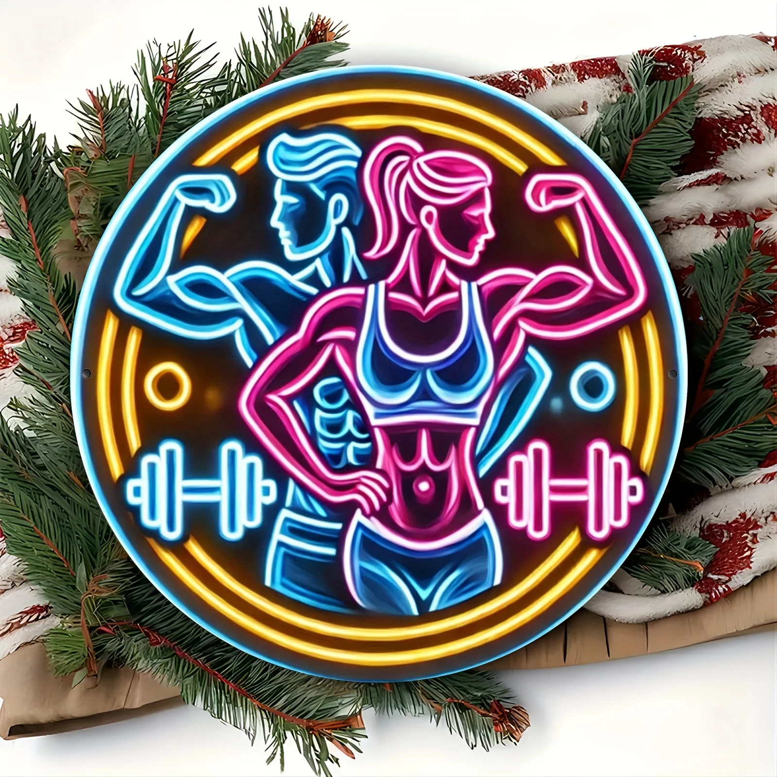 2D Metal Sign Fitness Gym Neon - Home Gym Aesthetic ulasan dan harga