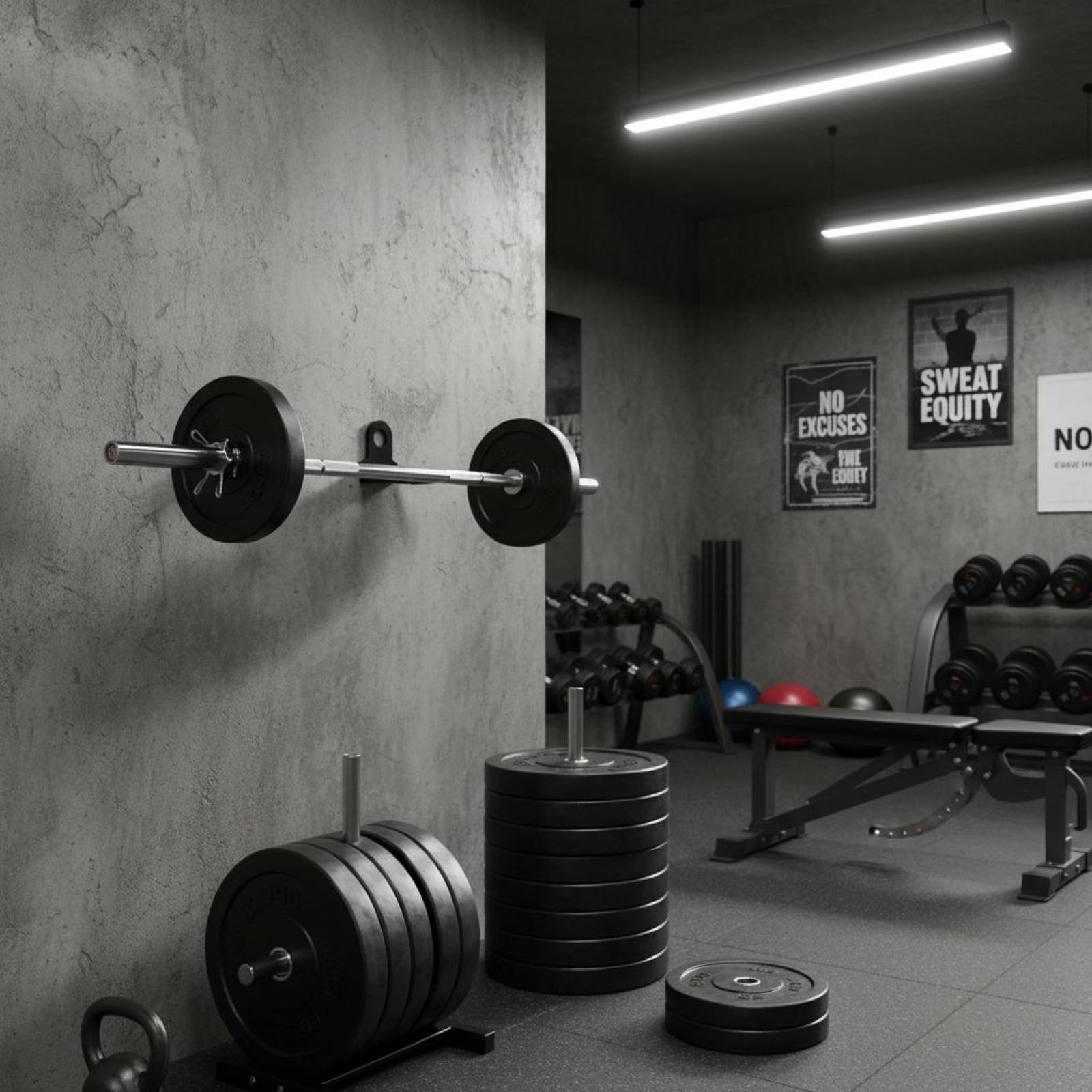 Single Barbell Mount Wall Moun - Home Gym Wall Mounted ulasan dan harga