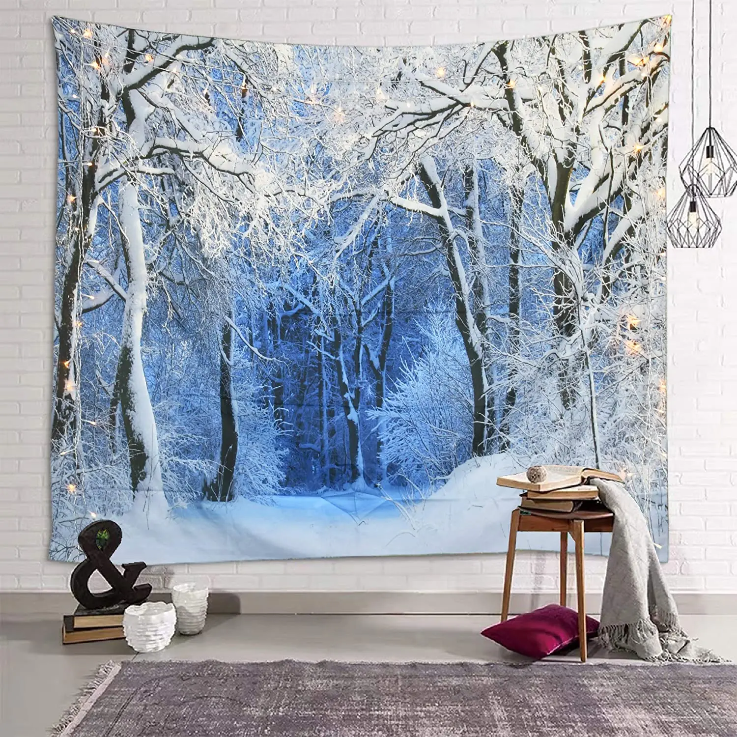 Christmas Tapestry Wall Hangin - Home Gym Decor ulasan dan harga
